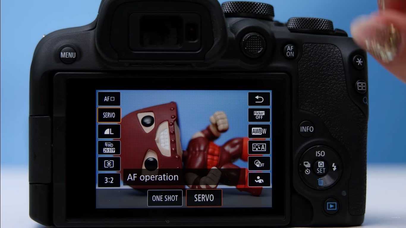 نمایش منوی فوکوس خودکار Canon EOS R10